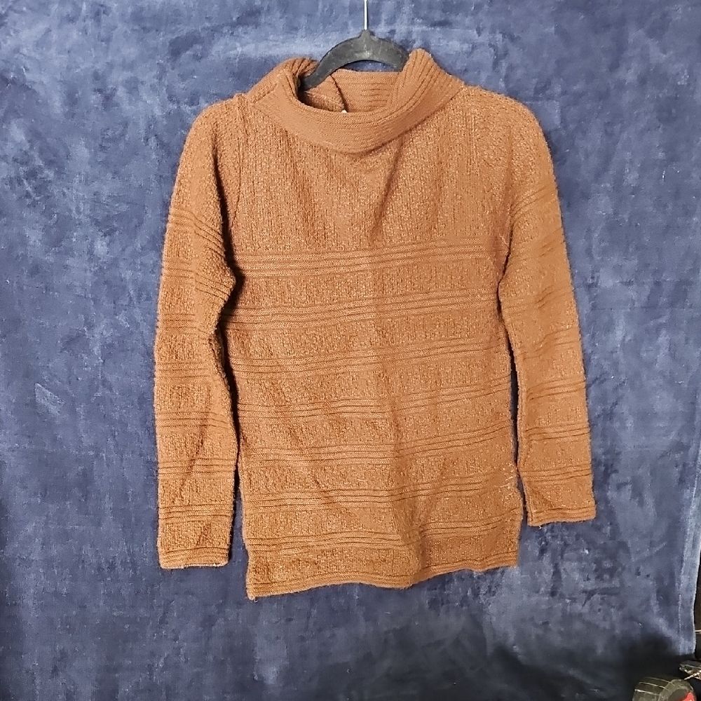 Vintage Beeline Warm Tan Cowl Neck Sweater